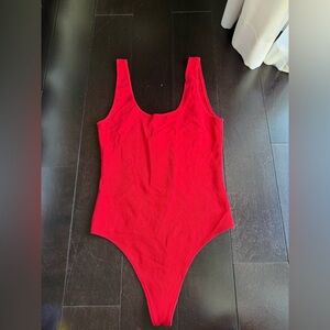 Red Aritzia Wilfred Bodysuit